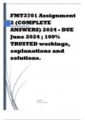 FMT3701 Assignment 2 (COMPLETE ANSWERS) 2024 - DUE June 2024 ; 100% TRUSTED workings, explanations and solutions