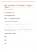 BIO 103 - Exam 1 (Chapters 1-3) Study Guide  latest questions and answers all are correct graded A+