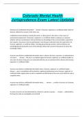  Colorado Mental Health Jurisprudence Exam Latest Updated