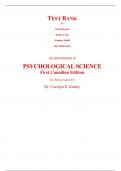 Test Bank for An Introduction to Psychological Science 1st Canadian Edition By Mark Krause Daniel Cort Stephen Smith Dan Dolderman (All Chapters, 100% Original Verified, A+ Grade)