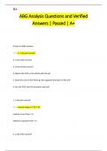 ABG Analysis Questions and Verified  Answers | Passed | A+ 