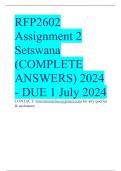 RFP2602 Assignment 2 Setswana (COMPLETE ANSWERS) 2024 - DUE 1 July 2024