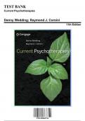 Test Bank for Current Psychotherapies, 11th Edition by Wedding, 9781305865754, Covering Chapters 1-17 | Includes Rationales