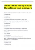 NATE Heat Pump Exam Questions and answers