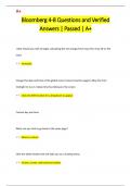 Bloomberg 4-8 Questions and Verified  Answers | Passed | A+