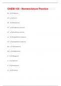 CHEM 103 - Nomenclature Practice Questions with well explained answers