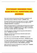 STATIONARY ENGINEER FINAL EXAM WITH ALL QUESTIONS AND ANSWERS 