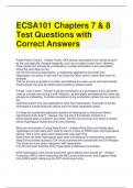 ECSA101 Chapters 7 & 8 Test Questions with Correct Answers