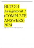 HLT3701 Assignment 2 (COMPLETE ANSWERS) 2024