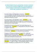 SUPER-DUPER TEXAS ADJUSTER LICENSE NEWEST  2024 ACTUAL EXAM COMPLETE 300 QUESTIONS  AND CORRECT DETAILED ANSWERS (VERIFIED  ANSWERS) ALREADY GRADED A+