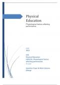 OCR 2023  GCE Physical Education H555/01: Physiological factors affecting performance A Level  Question Paper & Mark Scheme 