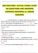 2024/2025 DBIA ACTUAL EXAM 2 OVER 180 QUESTIONS AND ANSWERS (VERIFIED ANSWERS) A+ GRADE ASSURED.
