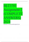 HLT3701 Assignment 2 (COMPLETE ANSWERS) 2024