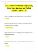 CSFA Oral and Maxillofacial Surgery Study  Guide Exam Questions and Verified  Answers | Passed | A+