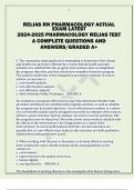 RELIAS RN PHARMACOLOGY ACTUAL EXAM LATEST 2024-2025 PHARMACOLOGY RELIAS TEST A COMPLETE QUESTIONS AND  ANSWERS/GRADED A+