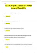 CSFA study guide Questions and Verified  Answers | Passed | A+
