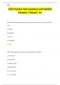 CSFA Practice Test Questions and Verified  Answers | Passed | A+ 