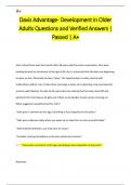 Davis Advantage- Development in Older  Adults Questions and Verified Answers |  Passed | A+