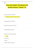 Davis Adv Chapter 18 Questions and  Verified Answers | Passed | A+ 
