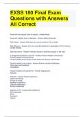 EXSS 180 Final Exam Questions with Answers All Correct