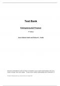 Test Bank to Accompany Entrepreneurial Finance,Smith,2e