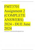 FMT3701 Assignment 2 (COMPLETE ANSWERS) 2024 - DUE June 2024