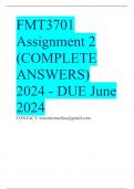 FMT3701 Assignment 2 (COMPLETE ANSWERS) 2024 - DUE June 2024