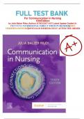 Test Bank for Communication in Nursing, 10th Edition by Julia Balzer Riley |9780323871457| All Chapters 1-30