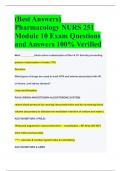 (Best Answers) Pharmacology NURS 251 Module 10 Exam Questions and Answers 100% Verified 