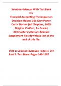 Solutions Manual With Test Bank for Financial Accounting The Impact on Decision Makers 10th Edition by Gary Porter, Curtis Norton (All Chapters, 100% Original Verified, A+ Grade) 