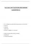 TECC QUIZ. WITH QUESTIONS AND ANSWERS GUARANTEED A+