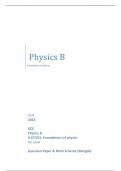 OCR 2023  GCE Physics B H157/01: Foundations of physics AS Level  Question Paper & Mark Scheme (Merged)