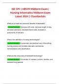 NR 599 | NR599 Midterm Exam|  Nursing Informatics Midterm Exam Latest 2024 | Chamberlain