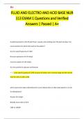 FLUID AND ELECTRO AND ACID BASE NUR  113 EXAM 1 Questions and Verified  Answers | Passed | A+