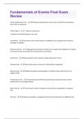Fundamentals of Events Final Exam Review Questions And Answers Rated A+