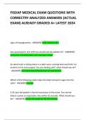 FISDAP MEDICAL EXAM QUESTIONS WITH CORRECTRY ANALYZED ANSWERS (ACTUAL EXAM) ALREADY GRADED A+ LATEST 2024 