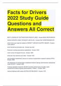Facts for Drivers 2022 Study Guide Questions and Answers All Correct