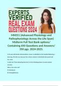 MN551 (Advanced Physiology and Pathophysiology Across the Life Span) Midterm Full Test Bank options/ Containing 650 Questions and Answers/ 350 pgs. 2024-2025.