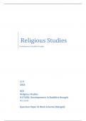 OCR 2023  GCE Religious Studies H173/06:Developments in Buddhist thought AS Level Question Paper & Mark Scheme (Merged)