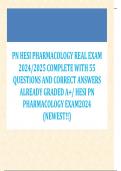 PN HESI PHARMACOLOGY REAL EXAM  2024/2025 COMPLETE WITH 55  QUESTIONS AND CORRECT ANSWERS  ALREADY GRADED A+/ HESI PN  PHARMACOLOGY EXAM2024  (NEWEST!!)