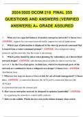 2024/2025 DCOM 219 FINAL 255 QUESTIONS AND ANSWERS (VERIFIED ANSWERS) A+ GRADE ASSURED.