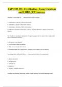 EXP 3523 FIU Certification Exam Questions and CORRECT Answers