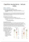 Lecture Notes Cognitive Neuroscience (6463COGNEY) 