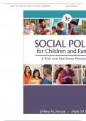 Test Bank for Social Policy for Children and Families A Risk and Resilience Perspective 3rd Edition-