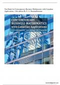 Test Bank for Contemporary Business Mathematics with Canadian Applications, 12th edition By S. A.