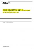 GCSE CHEMISTRY 8462 1H Paper 1 Higher Tier Mark scheme June 2020 V.1.0 FINAL