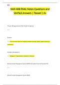 NUR 408 FINAL Notes Questions and  Verified Answers | Passed | A+ 