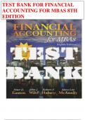TEST BANK FOR FINANCIAL ACCOUNTING FOR MBAS 8TH EDITION BY PETER EASTON