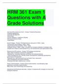 HRM 361 Exam 1 Questions with A Grade Solutions