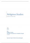 OCR 2023 GCE Religious Studies H573/06:Developments in Buddhist thought A Level  Question Paper & Mark Scheme (Merged)